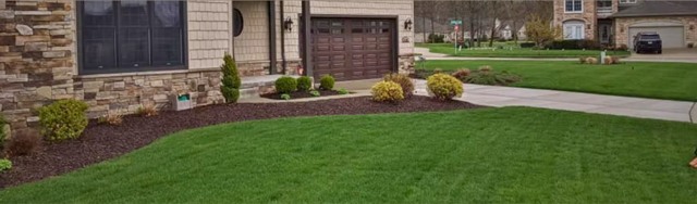 Stone front home and finished lawn alternate