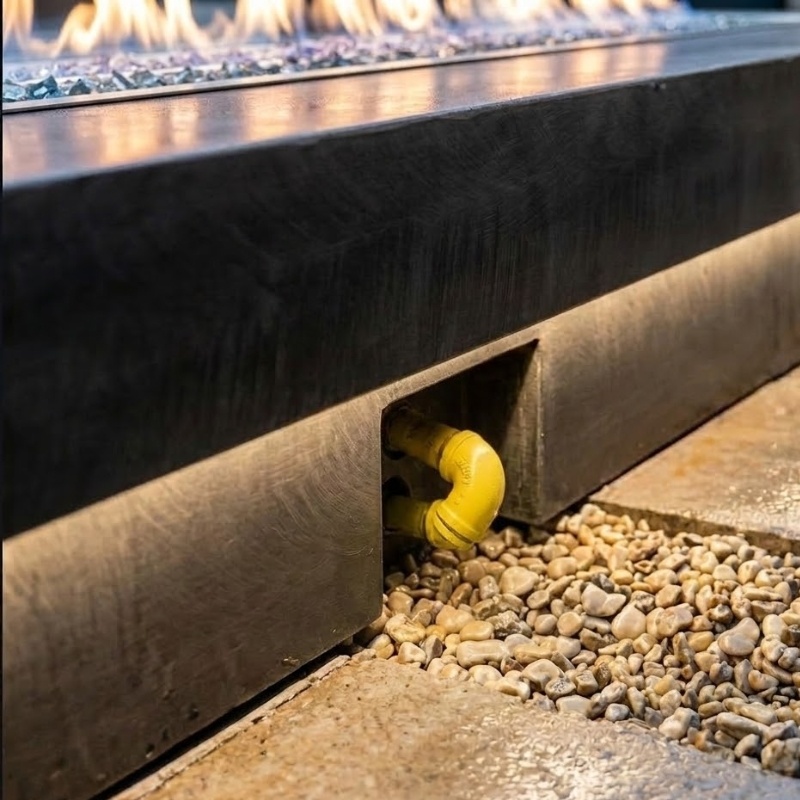 Bee Green Outdoor Living Fire Pit Gas Line