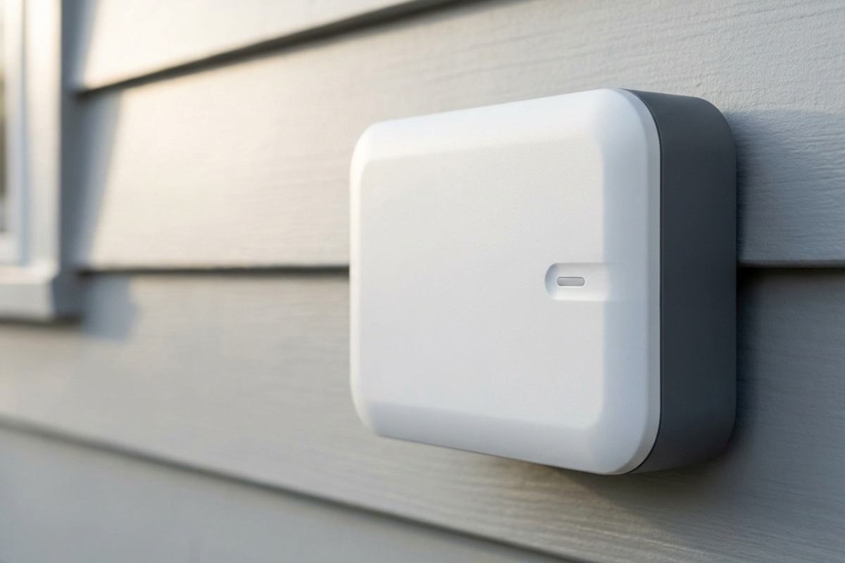 Bee Green Outdoor Living Irrigation and Drainage Smart Irrigation Controller Mounted on Residential Home