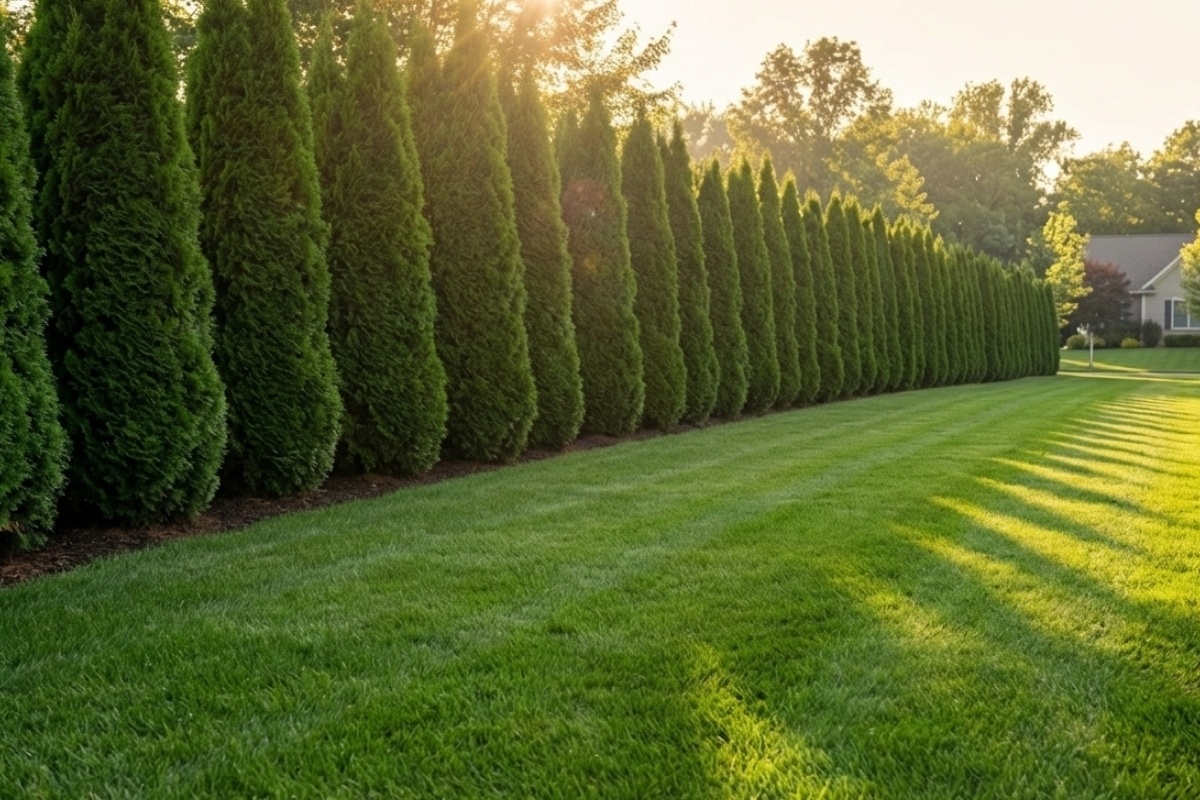 Bee Green Outdoor Living Landscaping Estate Grounds Management Arborvitae Privacy Hedge Row