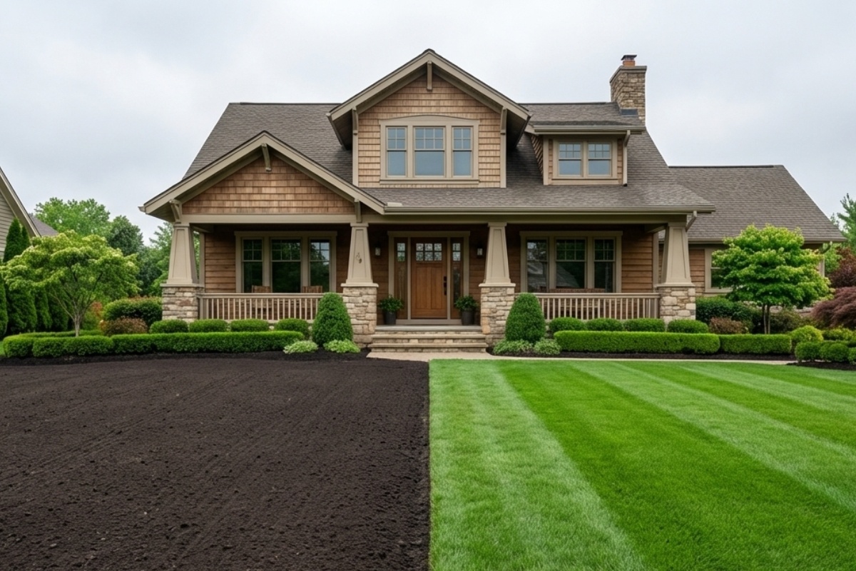 Bee Green Outdoor Living Sod Installation Before After Lawn Transformation