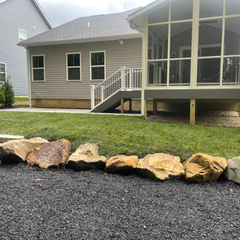 artline pavers with natural retaining wall to lift yard up outcroppings sod yard to finish 2