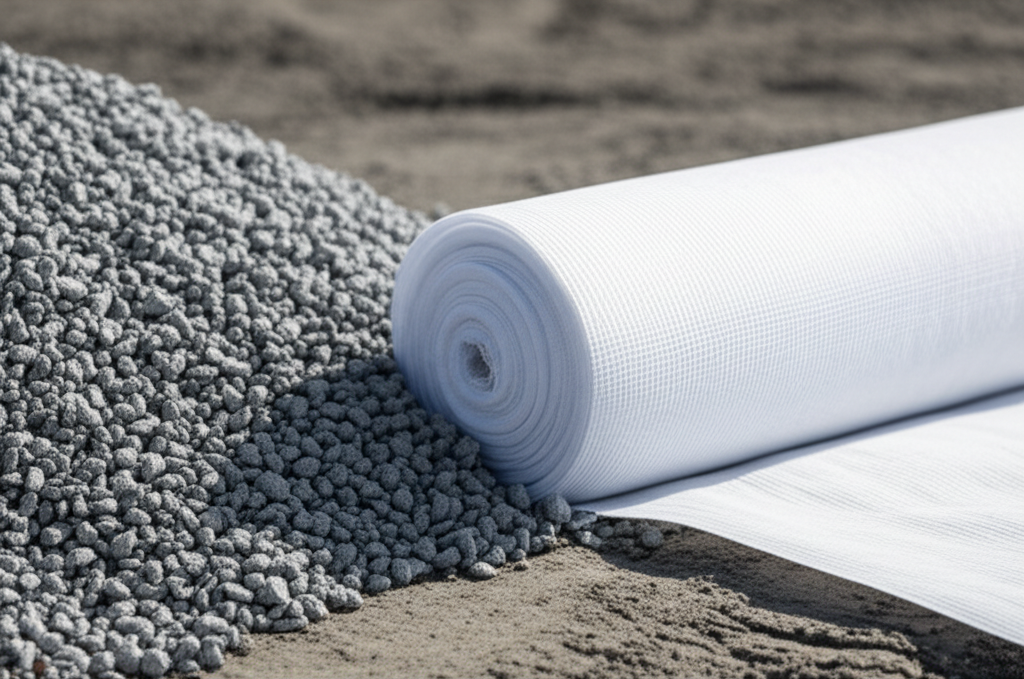 Clean Washed Gravel & Filter Fabric used in drainage solutions projects by Bee Green Outdoor Living