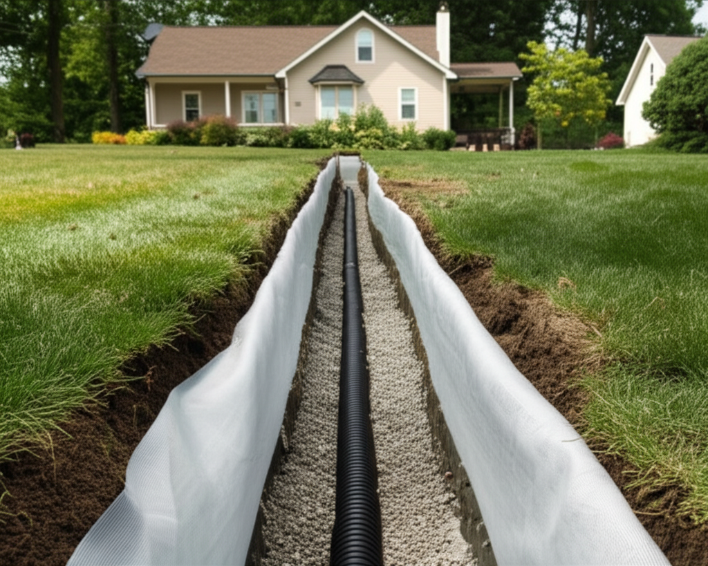 Professional drainage solutions project by Bee Green Outdoor Living