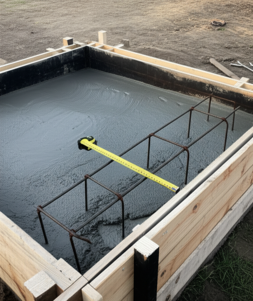 Concrete Footings used in fire features projects by Bee Green Outdoor Living