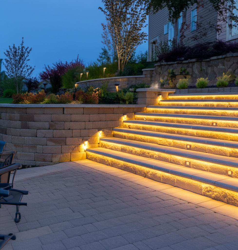 Hardscape & Step Lighting - outdoor lighting component by Bee Green Outdoor Living, Northeast Ohio