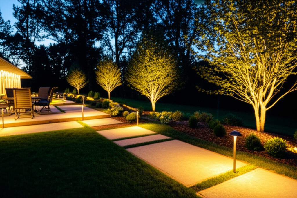 Home 71 Professional outdoor lighting project by Bee Green Outdoor Living