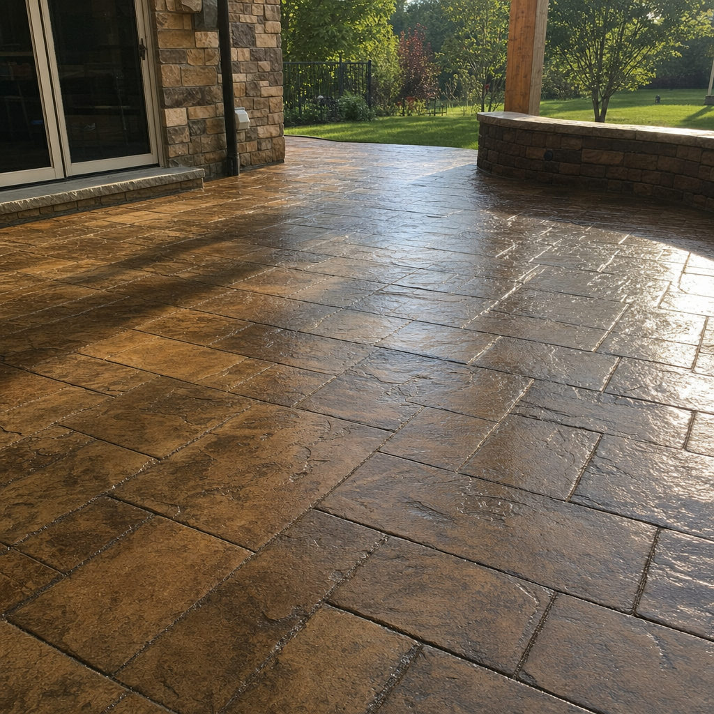 Concrete Sealers used in stamped concrete projects by Bee Green Outdoor Living