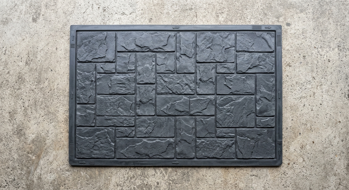 Ashlar Slate Stamp used in stamped concrete projects by Bee Green Outdoor Living